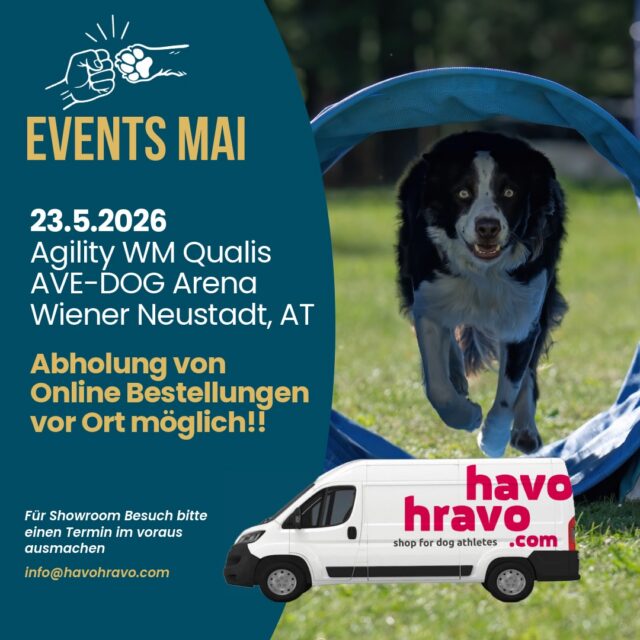 Du kannst uns in Mai bei den folgenden Veranstaltungen persönlich treffen⬇️
Du kannst kommen und die neueste Produkte anprobieren, neuen Mantel,Geschirre, Enrichment Spielzeug kaufen, etc. Besuch ist kostenlos, brauchst keine Eintrittskarten. 
⚠️Bitte, schreib uns im voraus an, wenn du etwas Bestimmtes möchtest, wir haben nicht bei jedem Event das ganze Sortiment mit und wir nehme es dir gerne mit!
⚠️Unser Showroom ist offen für individuelle Beratung auf der folgenden Adresse:
𝗙𝗿𝗲𝗶𝗵𝗲𝗶𝘁𝘀𝗽𝗹𝗮𝘁𝘇 𝟮, 𝟴𝟳𝟵𝟬 𝗘𝗶𝘀𝗲𝗻𝗲𝗿𝘇
Bitte, Termin min 1 Tag im voraus buchen unter info@havohravo.com📧