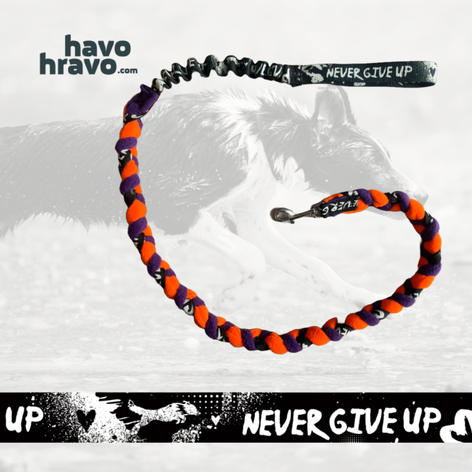 Geflochtene Spielleine Never Give Up B&W – Bild 3